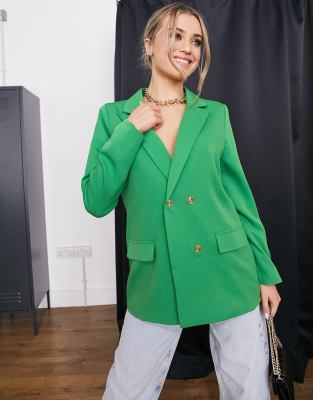 In The Style X Billie Faiers Double Breasted Blazer In Green - Part Of A Set