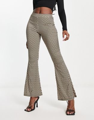 In The Style x Billie Faiers flared trousers in geo print