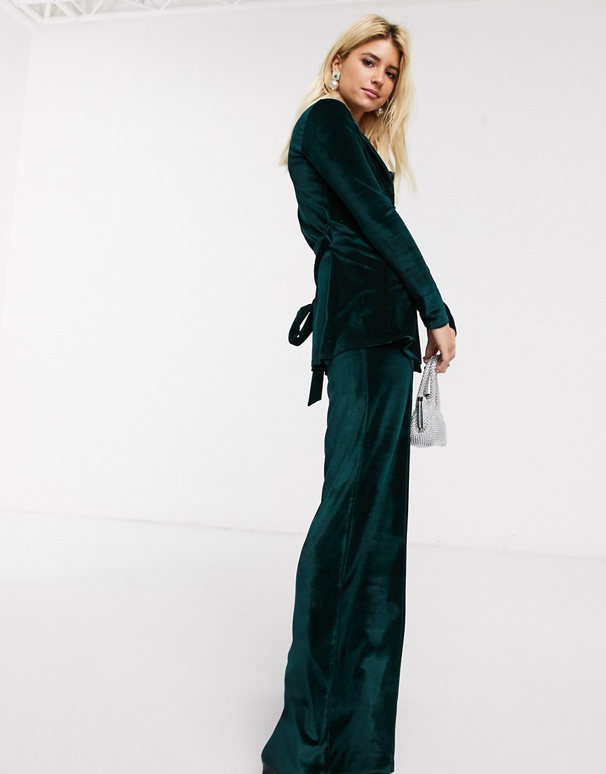 In The Style – x Billie Faiers – Gröna sammetsbyxor, del av set
