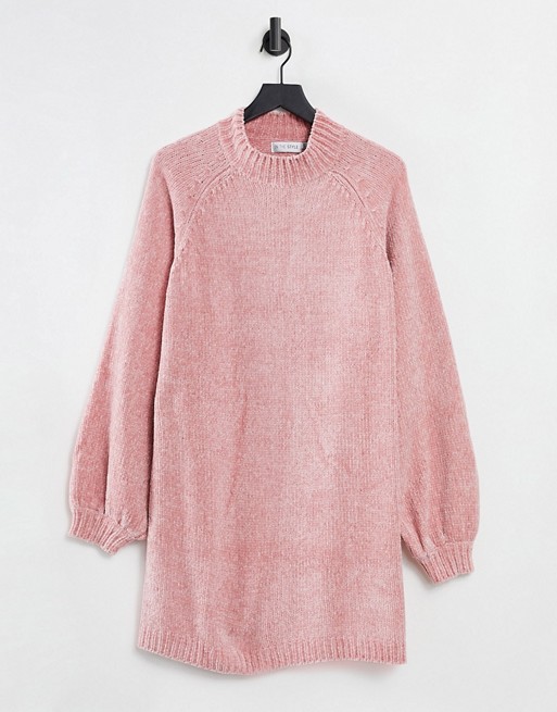 In The Style x Billie Faiers off shoulder jumper dress in pink