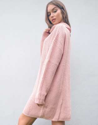 pink oversized roll neck jumper