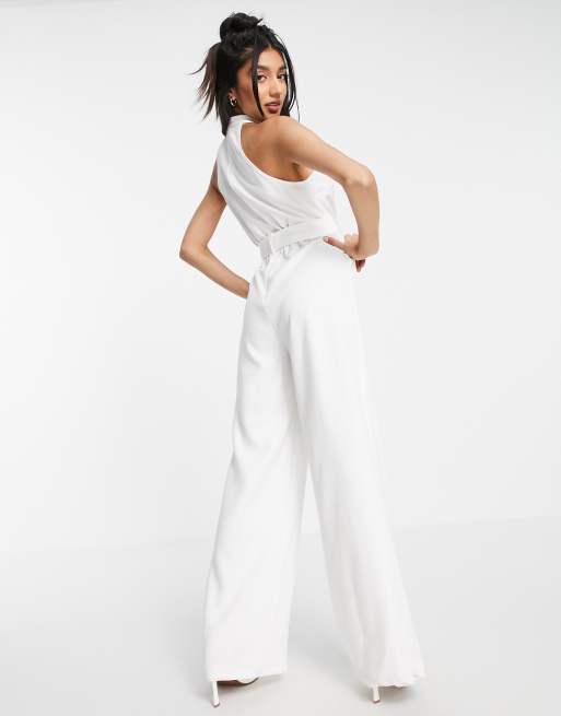 In the cheap style white jumpsuit