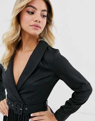 plunge blazer dress