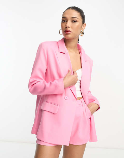 Pink shorts and sales blazer set