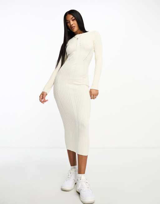 Robe pull longue blanche new arrivals