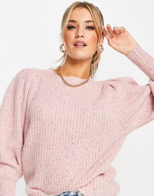 In The Style x Jac Jossa balloon puff sleeve jumper in pink