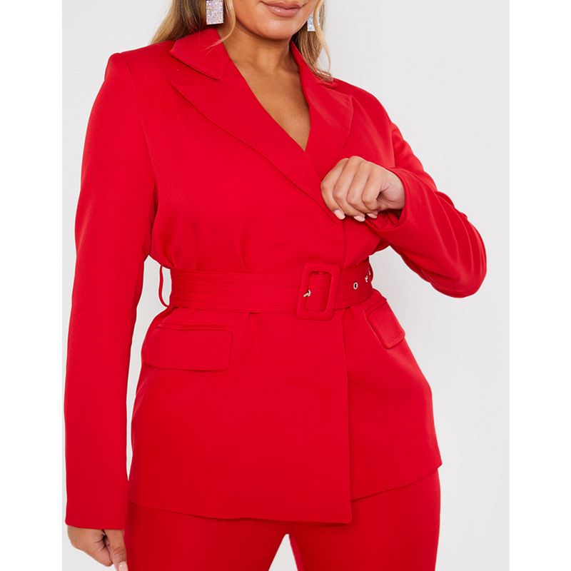 Coordinati Donna In The Style x Jac Jossa - Blazer rosso con cintura in coordinato