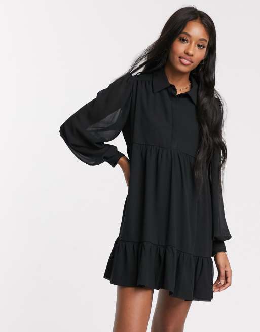 Black swing shirt store dress