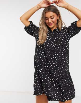 polka dot drop waist dress