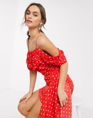 red polka dress