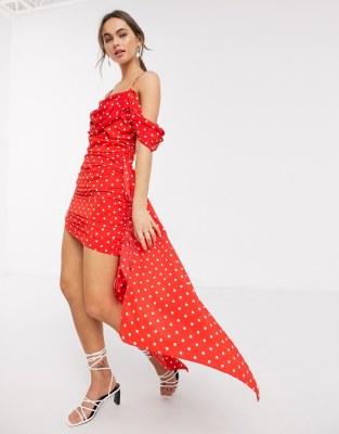 asos red polka dot dress