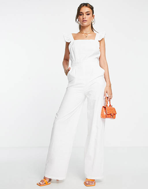 In The Style x Jac Jossa exclusive frill sleeve belted jumpsuit in ...