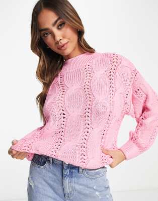 In The Style x Jac Jossa exclusive knitted patterned sweater in pink