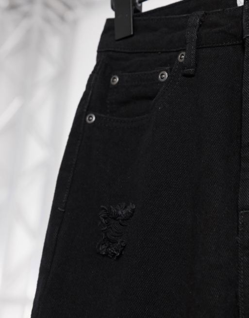 In The Style x Jac Jossa - Flænsede cropped jeans i sort denim, 3 af 4