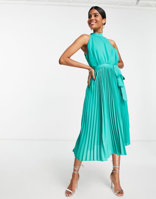 Long pleated shop skirt midi dress