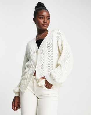 In The Style X Jac Jossa Knitted Cardigan In Cream-neutral