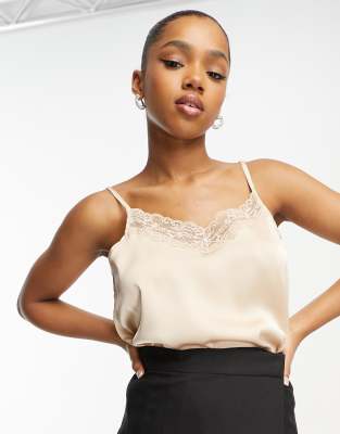 In The Style x Jac Jossa lace trim cami in cream | ASOS