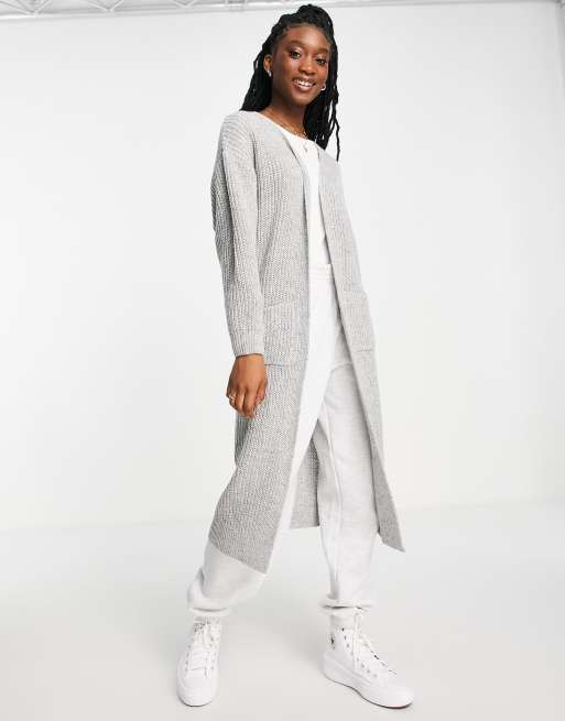 JAC JOSSA GREY FLUFFY MAXI CARDIGAN