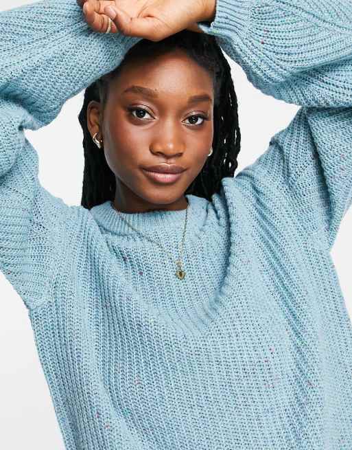 In The Style x Jac Jossa - Maglione con maniche a palloncino, colore blu