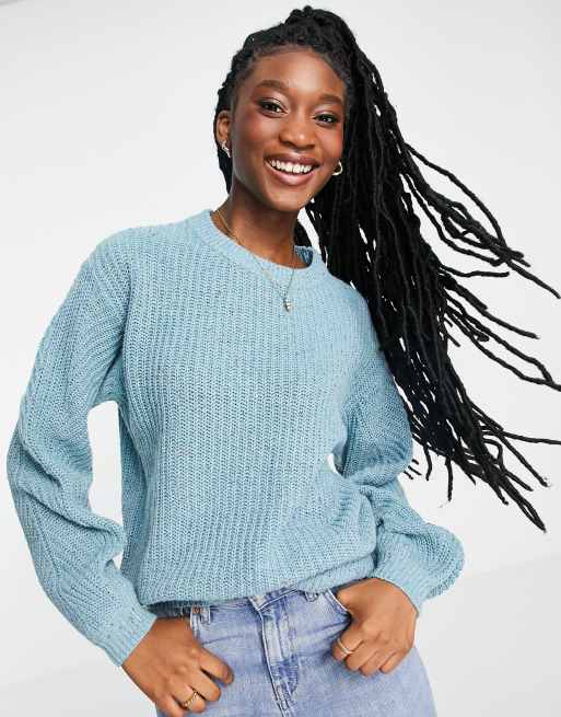 In The Style x Jac Jossa - Maglione con maniche a palloncino, colore blu, 3 di 4
