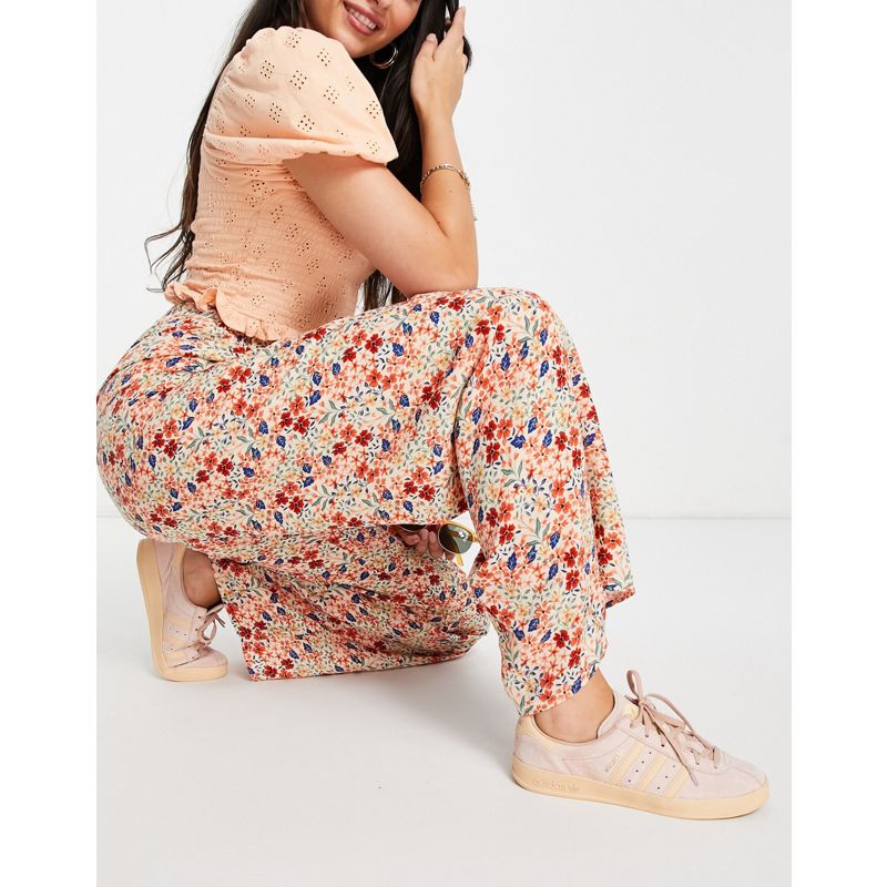 Coordinati Donna In The Style x Jac Jossa - Pantaloni a fondo ampio a fiori multicolore in coordinato