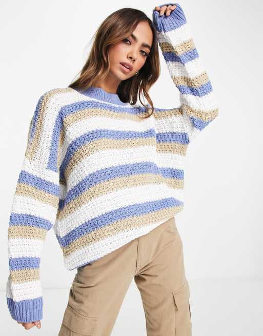 In The Style x Jac Jossa - Pull rayé en maille contrastante - Multicolore