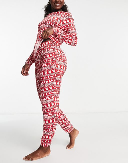 In The Style x Jac Jossa pyjama set in red fair isle print