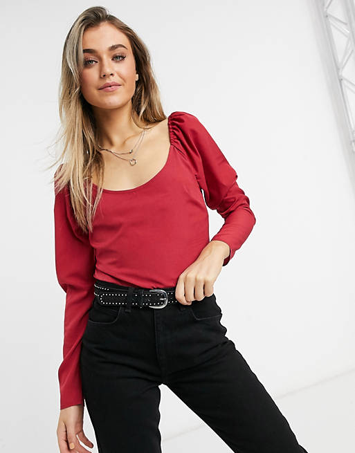 In The Style x Jac Jossa scoop neck body in red