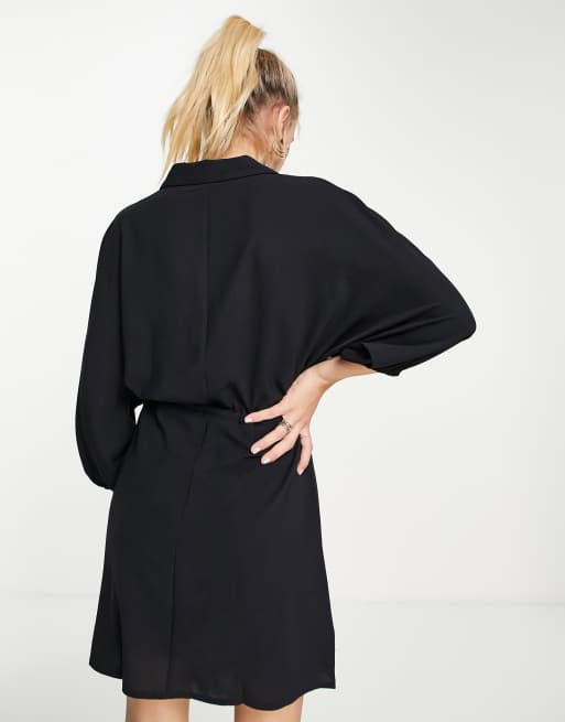 In The Style x Jac Jossa - Sort skjortekjole med bindebånd foran, 3 af 4