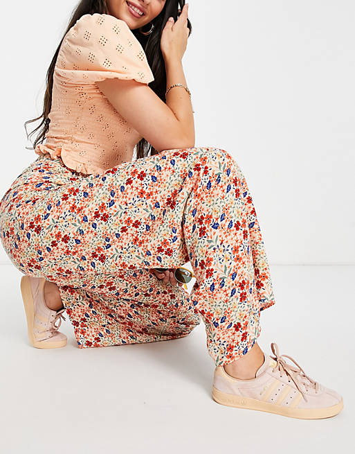 In The Style x Jac Jossa wide leg trouser co ord in multi floral print