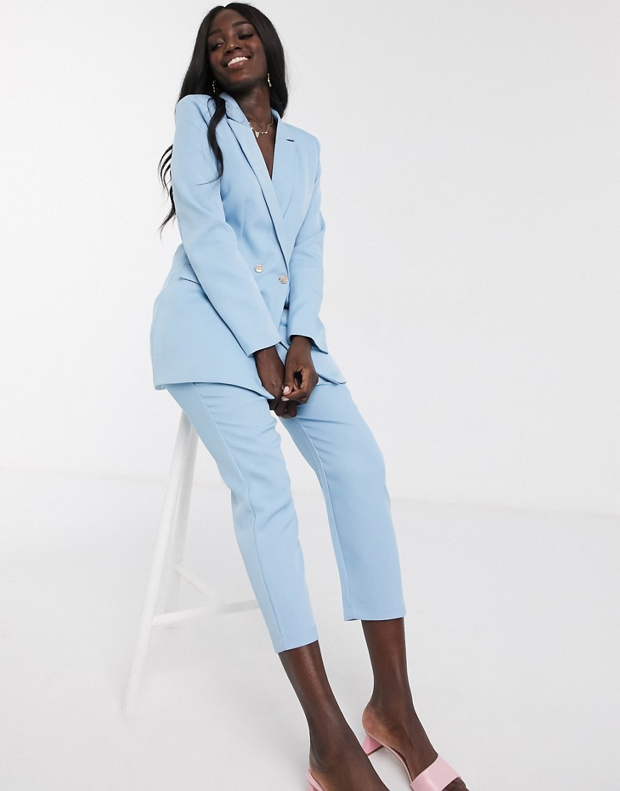 In The Style x Laura Jade - Elegante broek in blauw, combi-set