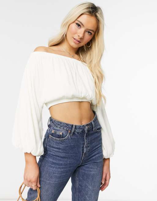 Bardot balloon sleeve discount top