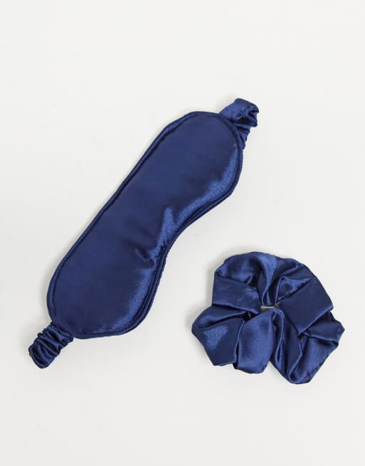 In The Style x Lorna Luxe - Coffret masque de repos et chouchou en satin - Bleu marine