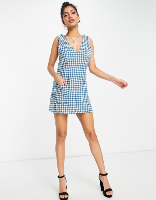 Houndstooth hot sale pinafore dress