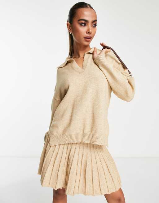 In The Style knitted sweater and skirt set in stone | ASOS