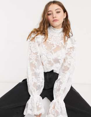 asos white lace top