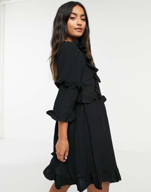 In The Style x Lorna Luxe - Robe patineuse à volants - Noir, 2 de 4