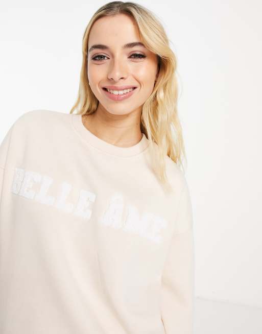 In The Style x Lorna Luxe – Sweatshirt in Steingrau mit Motiv, 3 von 4