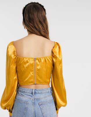 asos gold crop top