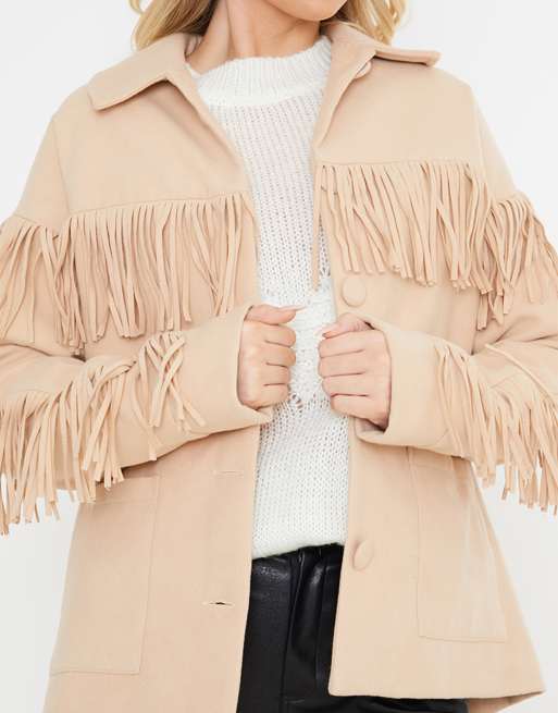 Beige deals fringe jacket