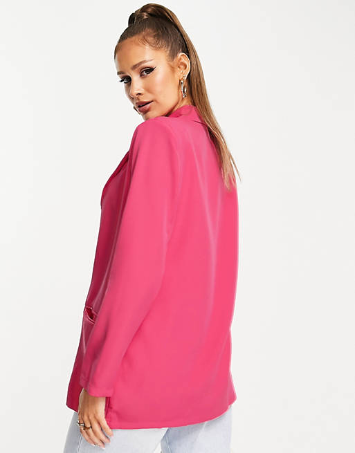 Women In The Style x Naomi Genes oversized blazer co ord in hot pink 