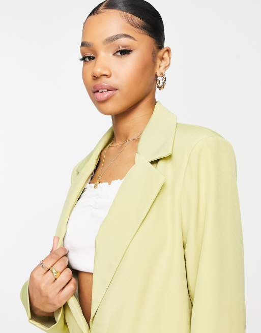 In The Style x Perrie Sian boyfriend blazer in lime - part of a