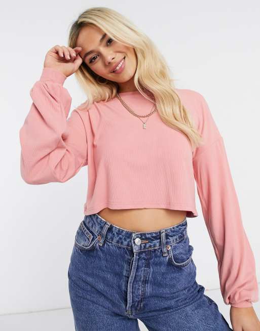 In The Style X Saffron Barker crop top in pink co ord ASOS