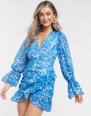 blue paisley dress