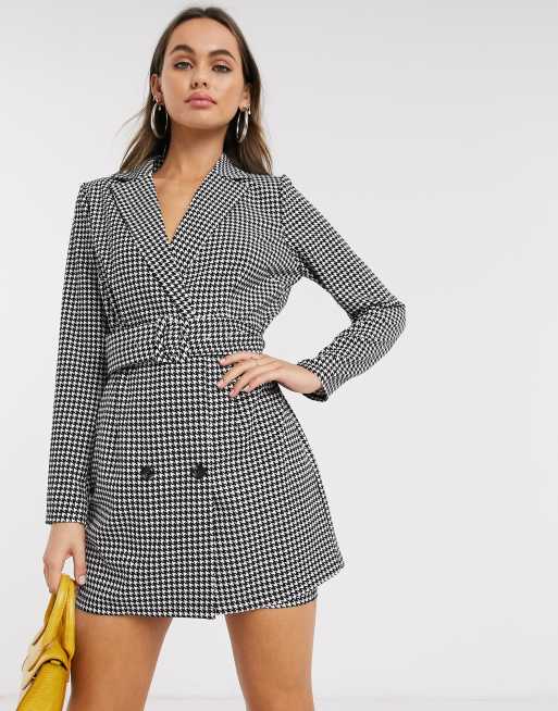 Houndstooth cheap blazer dress