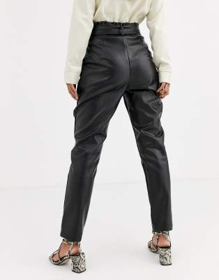 pu paperbag trousers