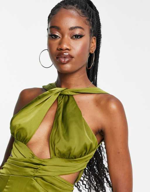 In The Style x Yasmin Devonport exclusive twist halterneck cut out