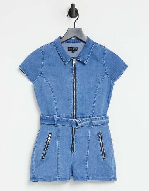 In the style store denim playsuit