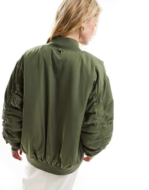 Olive green deals bomber jacket