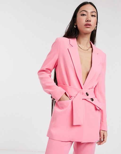 In Wear Katrice belted blazer co-ord in pink